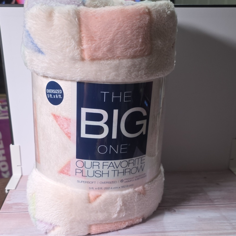 The Big One Our Favorite Plush Oversized Throw Blanket 5x6 ft Patchwork Multi